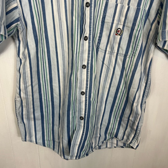 Vintage Short Sleeved Striped Button Down Sz M - Picture 6 of 10